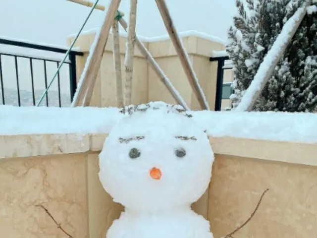 女優ミン・ヒョリン、100億ウォン台とウワサの新婚宅で雪景色を満喫…“雪だるまが夫SOL（BIGBANG）に似ている”との声も（画像提供:wowkorea）