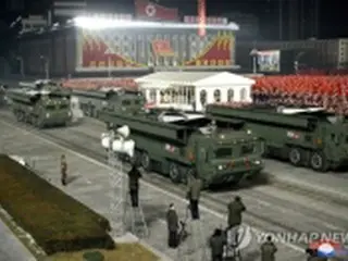 北朝鮮　午後3時から閲兵式の録画映像放送