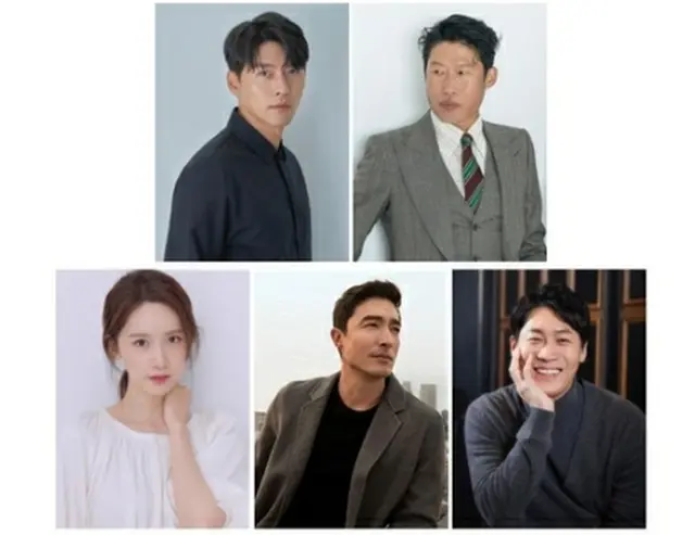 「共助2:インターナショナル」（原題）に出演する（左上から時計回りに）ヒョンビン、ユ・ヘジン、チン・ソンギュ、ダニエル・ヘニー、イム・ユナ（各所属事務所提供）＝（聯合ニュース）≪転載・転用禁止≫