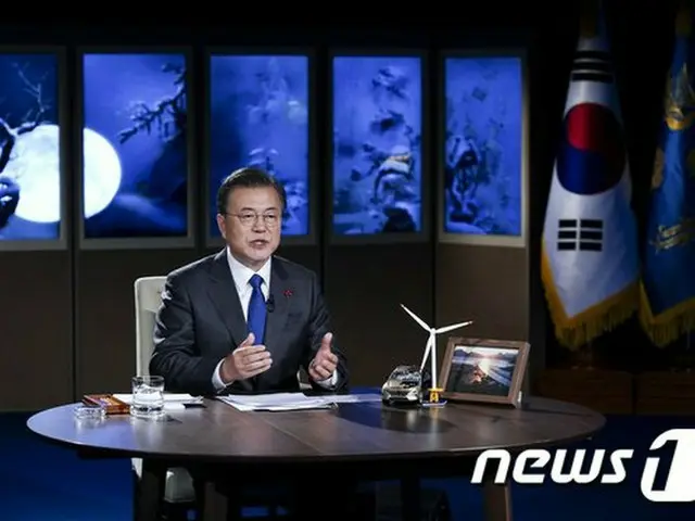 文在寅 韓国大統領が、去る27日の世界経済フォーラムで特別演説をしている様子（画像提供:wowkorea）