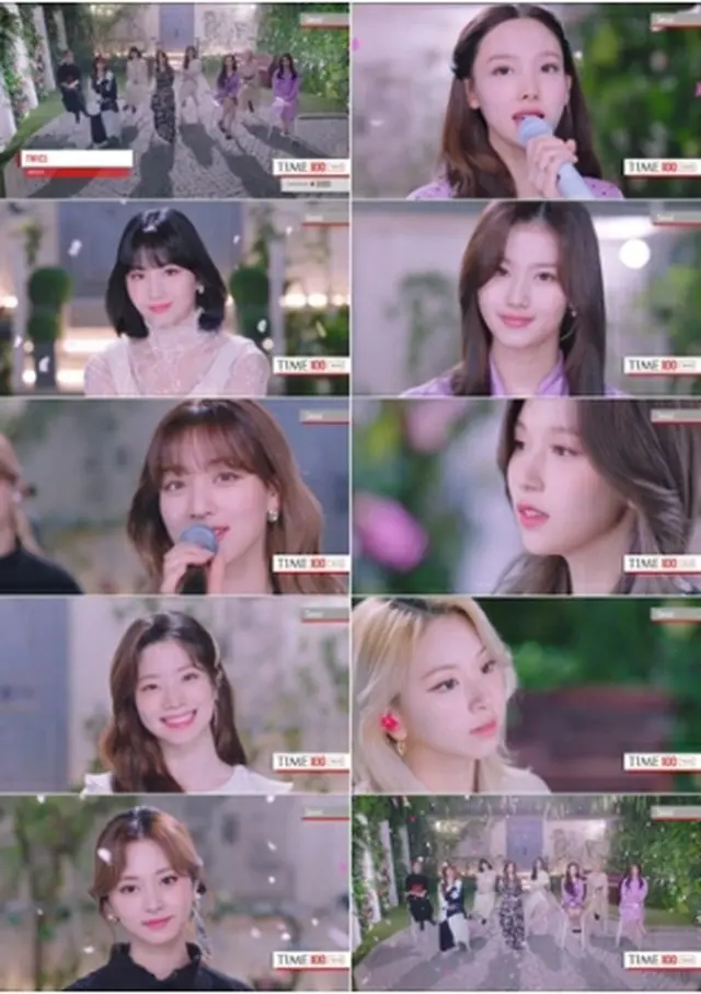 「TIME100　Talks」に出演したTWICE（所属事務所提供）＝（聯合ニュース）≪転載・転用禁止≫
