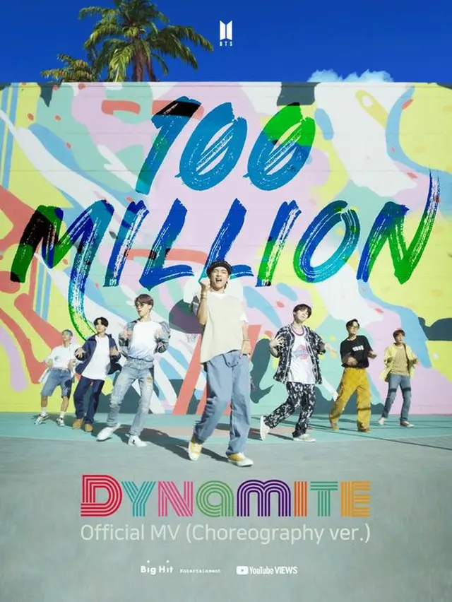 「BTS（防弾少年団）」の「Dynamite」の振付バージョンミュージックビデオが1億回を突破した。（画像提供:wowkorea）
