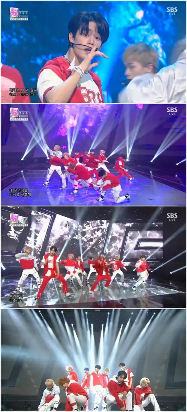 新人ボーイズグループ「T1419」が、華やかなパフォーマンスでSBS「人気歌謡」のステージを熱くした。（画像提供:wowkorea）