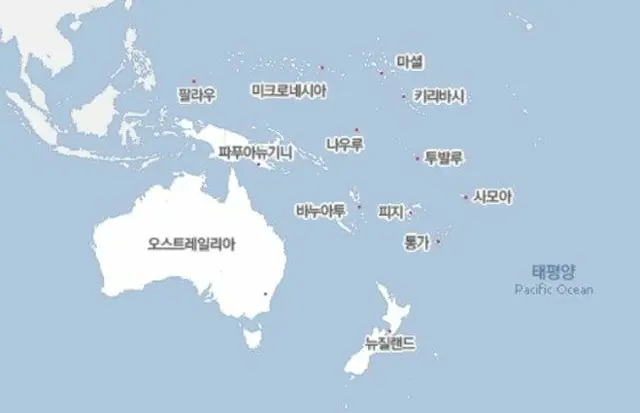 オーストラリアとニュージーランドの位置（画像提供:wowkorea）