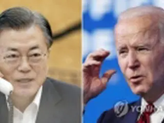 文大統領「朝鮮半島非核化へ共に努力を」　バイデン氏「緊密に協力」