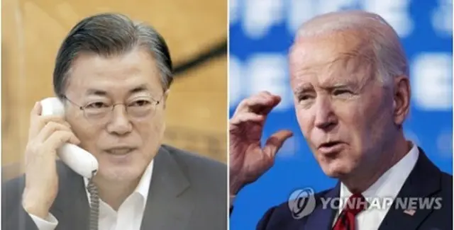 文大統領（左）とバイデン大統領（資料写真）＝（AP＝聯合ニュース）≪転載・転用禁止≫
