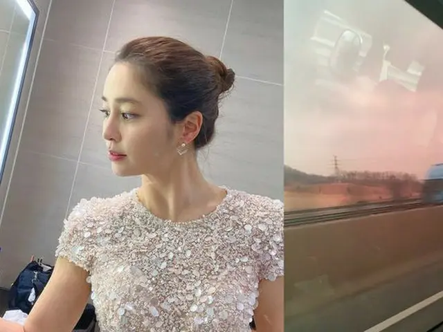 女優イ・ミンジョンが移動中の車の中で撮影した動画を投稿した。（画像提供:wowkorea）