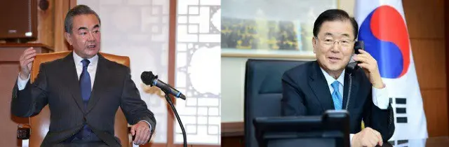 中国の王毅 国務委員兼外相は、鄭義溶 韓国新外相と初の電話対話を行なった（画像提供:wowkorea）