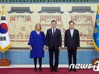 文大統領、EUなど8カ国駐韓大使の信任状受理「国際社会協力」要請＝韓国