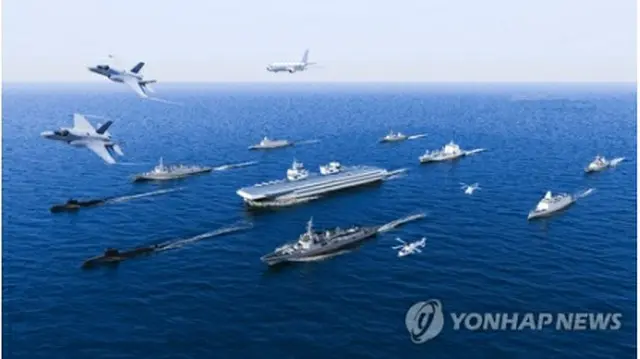 韓国海軍が公開した空母打撃群の概念図（海軍提供）＝（聯合ニュース）≪転載・転用禁止≫