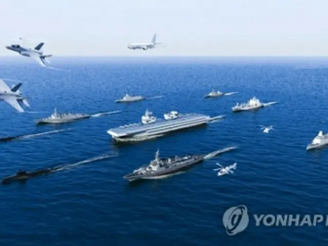 韓国海軍が公開した空母打撃群の概念図（海軍提供）＝（聯合ニュース）≪転載・転用禁止≫