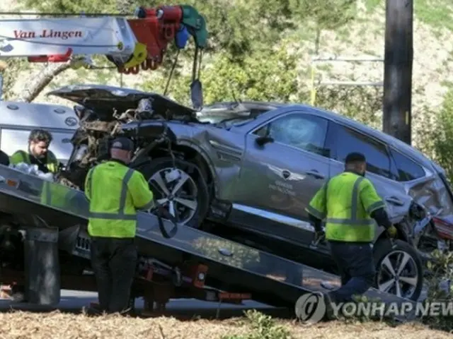 ウッズ氏が運転していた事故車＝（AP＝聯合ニュース）