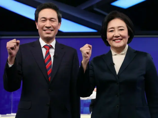 共に民主党の禹相虎候補（左）と朴映宣候補（右）（画像提供:wowkorea）