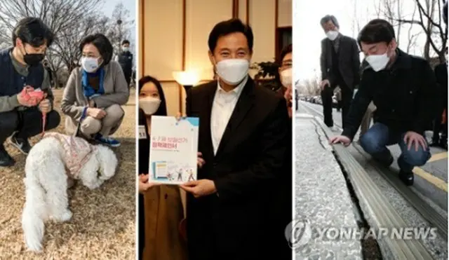ソウル市長選の各候補。左から朴映宣氏、呉世勲氏、安哲秀氏（国会写真記者団）＝（聯合ニュース）