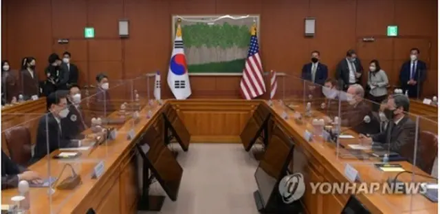 １７日に開かれた韓米外相会談の様子（写真共同取材団）＝（聯合ニュース）
