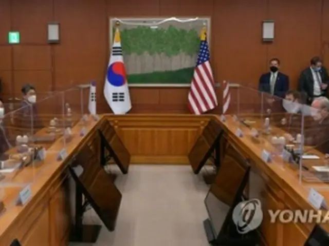 １７日に開かれた韓米外相会談の様子（写真共同取材団）＝（聯合ニュース）