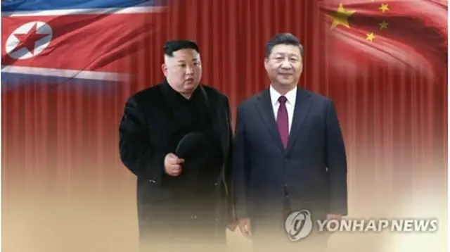 金正恩氏（左）と習近平氏＝（聯合ニュースTV）