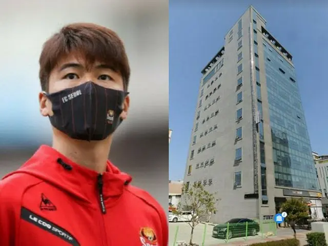 韓国サッカーの奇誠庸選手と、全羅南道にある「誠庸ビル」（画像提供:wowkorea）