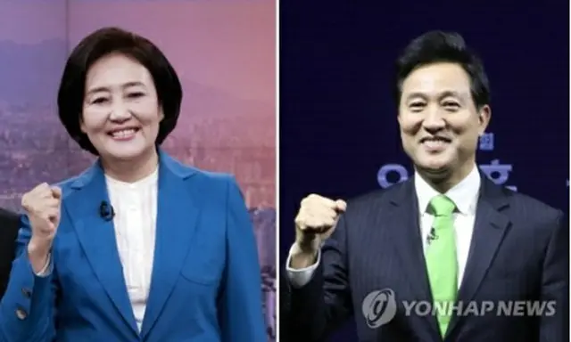 朴氏（左）と呉氏＝（聯合ニュース）≪転載・転用禁止≫