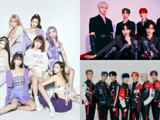 OH　MY　GIRL（左）とWEi（右上）、CRAVITY（右下、各所属事務所提供）=（聯合ニュース）≪転載・転用禁止≫
