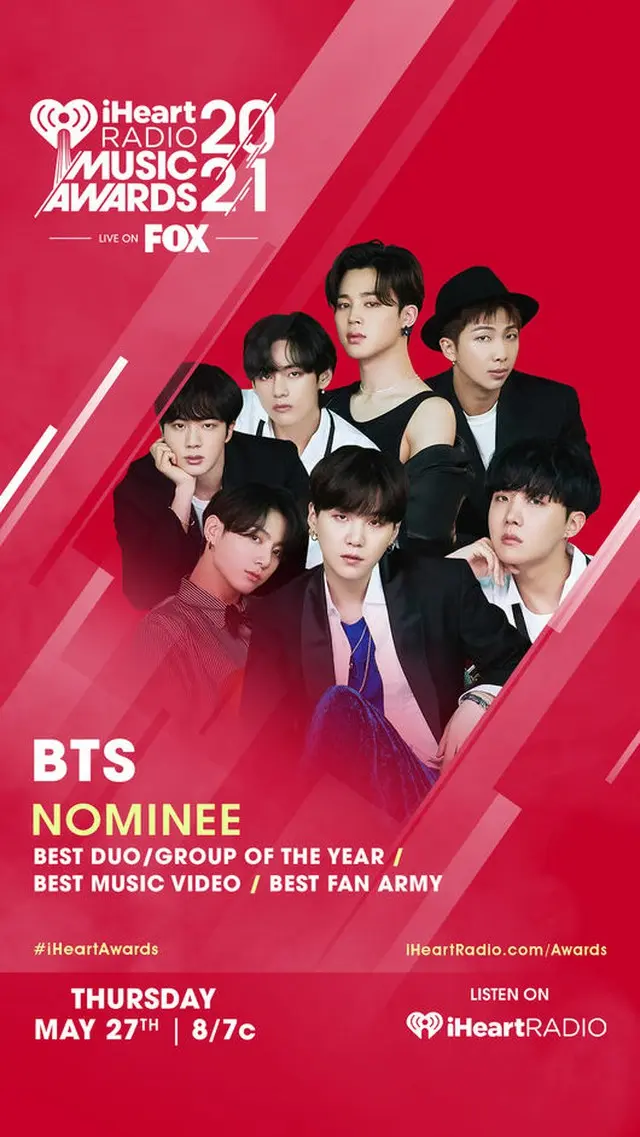 「BTS（防弾少年団）」、「iHeartRadio Music Award」自己最多3部門にノミネート（画像提供:wowkorea）