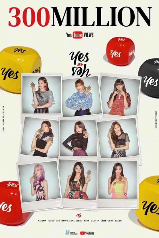 「TWICE」の「YES or YES」のミュージックビデオがYouTubeの再生回数3億ビューを突破した。（画像提供:ONCE）
