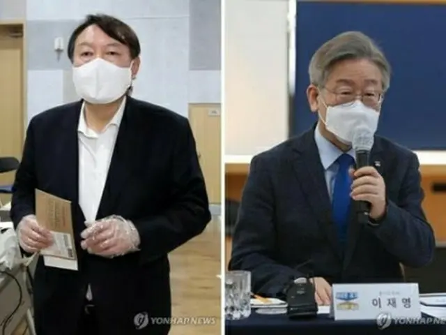 尹錫悦氏（左）と李在明氏（資料写真）＝（聯合ニュース）