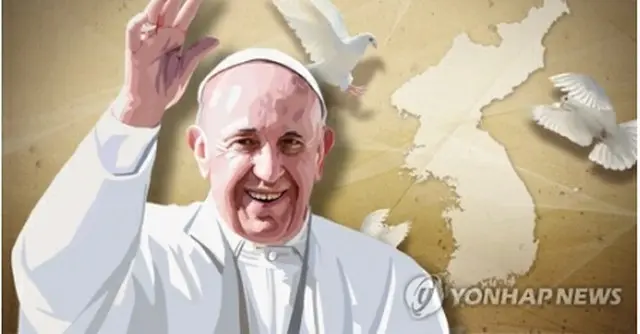 ローマ教皇フランシスコ（イラスト）＝（聯合ニュース）