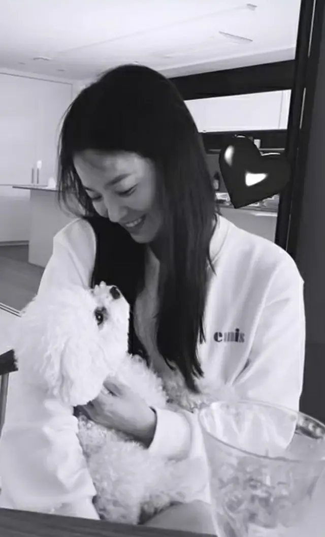 女優ソン・ヘギョ、愛犬を抱いて幸せな笑顔…変わらない童顔美貌（画像提供:wowkorea）