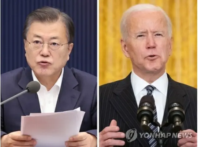 文大統領（左）とバイデン大統領（資料写真）＝（聯合ニュース）