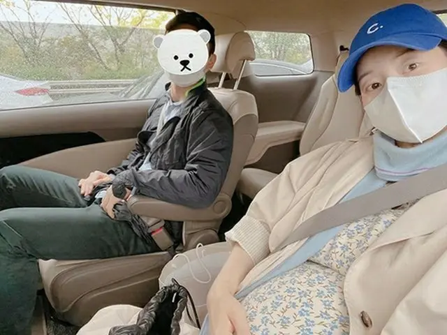 妊娠中の女優ハン・ジヘが、夫との日常を公開した。（画像提供:Mydaily）