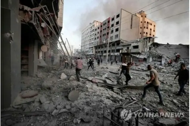 廃墟と化したガザ地区の中心地＝（ＡＦＰ＝聯合ニュース）