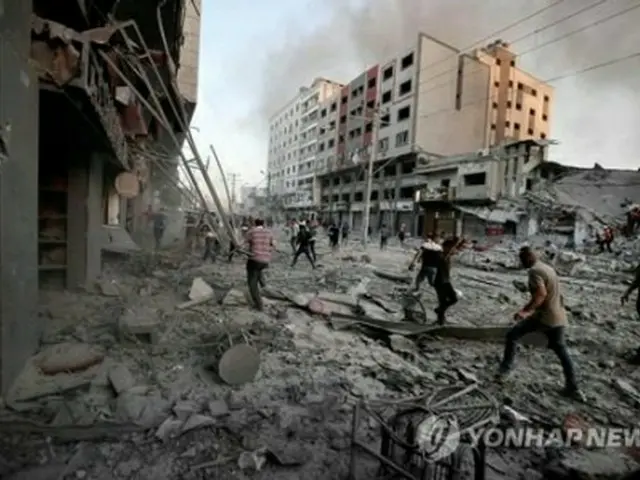 廃墟と化したガザ地区の中心地＝（ＡＦＰ＝聯合ニュース）