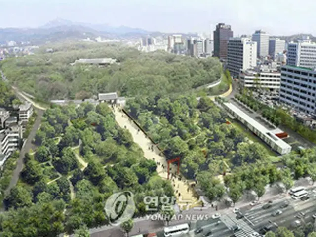 宗廟広場聖域化事業の完成予想図＝10日、ソウル（聯合）