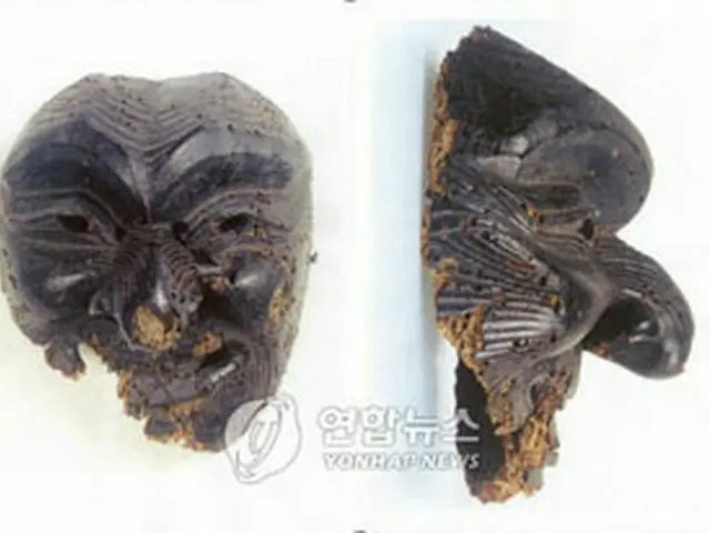 八代市立博物館が所蔵する、ビョルチェ面とみられる面（提供）＝19日、ソウル（聯合）