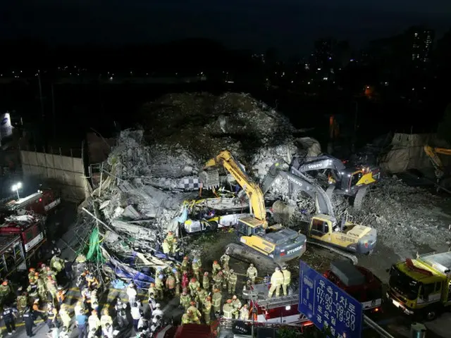 国土交通部、光州市の建物崩壊事故現場に専門家を派遣＝韓国（画像提供:wowkorea）