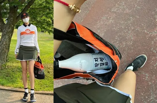 ガールズグループ「T-ara」のメンバーヒョミンがゴルフの日常を公開した。（画像提供:Mydaily）