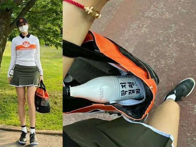 ガールズグループ「T-ara」のメンバーヒョミンがゴルフの日常を公開した。（画像提供:Mydaily）