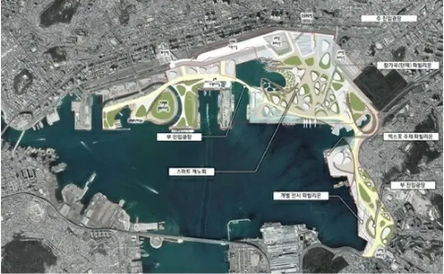 政府と釜山市が万博会場の候補地として提示した北港（釜山市提供）＝（聯合ニュース）≪転載・転用禁止≫
