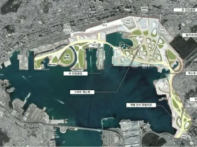 政府と釜山市が万博会場の候補地として提示した北港（釜山市提供）＝（聯合ニュース）≪転載・転用禁止≫