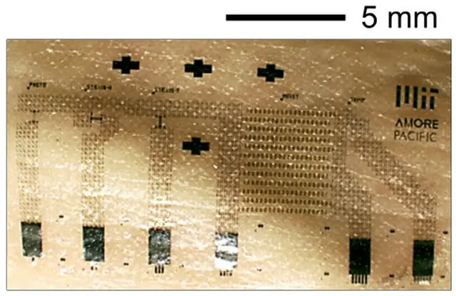 アモーレパシフィックとMITが共同開発した、超薄膜ウェアラブル肌測定機器（画像提供:wowkorea）