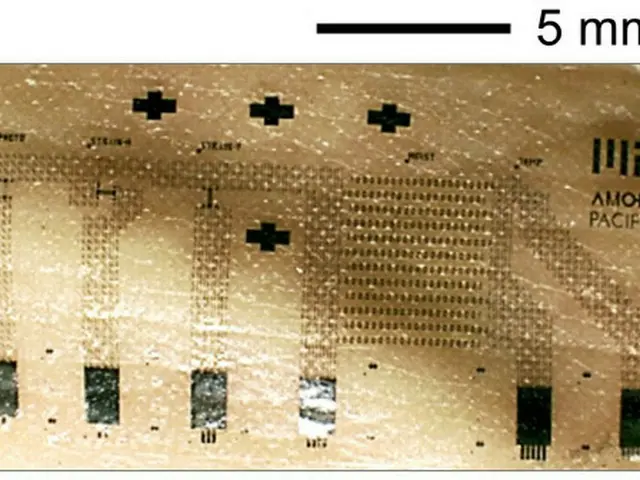 アモーレパシフィックとMITが共同開発した、超薄膜ウェアラブル肌測定機器（画像提供:wowkorea）