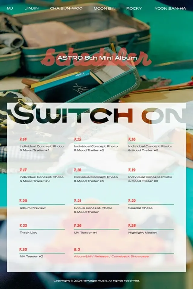 「ASTRO」、8thミニアルバム「SWITCH ON」発売までのスケジュールを公開…カムバックへのカウントダウン突入（画像提供:wowkorea）