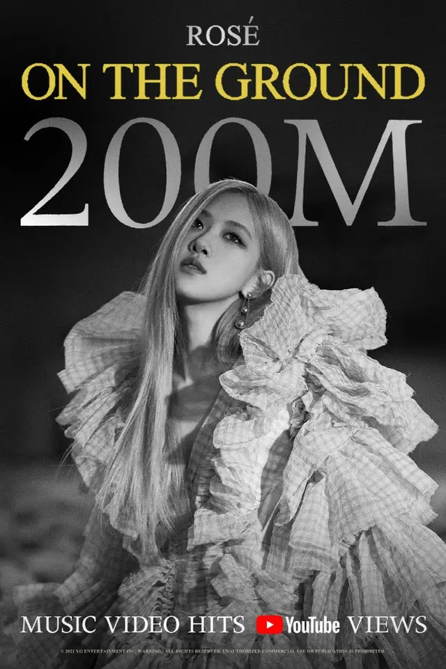 韓国ガールズグループ「BLACKPINK」のメンバーROSEが、楽曲「On The Ground」ミュージックビデオ（MV）で2億ビューを突破した（画像提供:wowkorea）