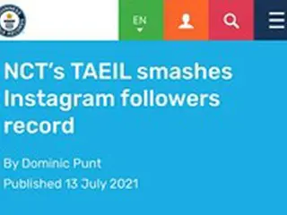 「NCT」テイル、最速タイムでInstagramフォロワー100万人突破＝ギネス世界新記録を更新！