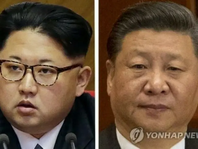 金正恩氏（左）と習氏＝（ＡＰ＝聯合ニュース）