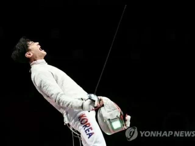 金メダルを決めた韓国代表の具本佶（グ・ボンギル）＝２８日、千葉（聯合ニュース）