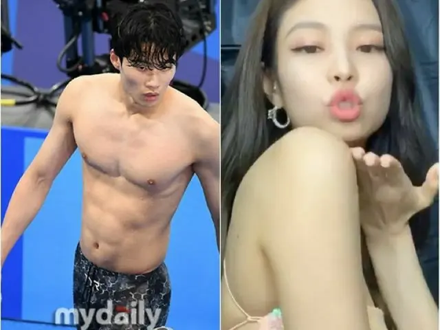 “ニュー・マリンボーイ”水泳ファン・ソンウ選手、JENNIE（BLACKPINK）からの応援に「手が震えている」（画像提供:wowkorea）