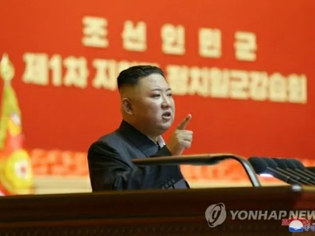 第1回指揮官・政治幹部講習会に出席した金正恩氏＝（朝鮮中央通信＝聯合ニュース）≪転載・転用禁止≫