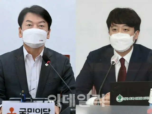 安哲秀、国民の党代表（左）と李俊錫、国民の力代表（画像提供:wowkorea）
